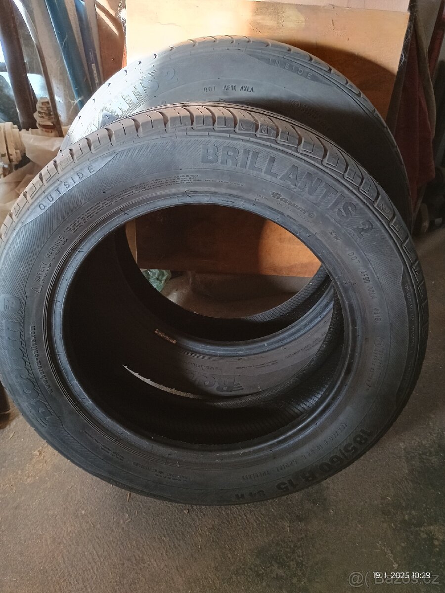 2x letní pneumatiky 185/60 R15 vzorek 5.5mm