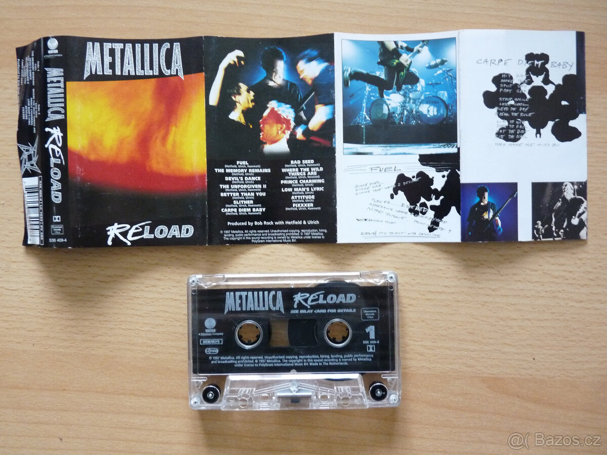 prodám kazetu METALLICA-Reload 1997 Vertigo 1.vydání