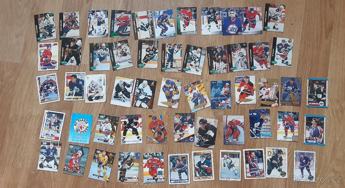 Hokejové karty NHL 90. léta, 200+ ks