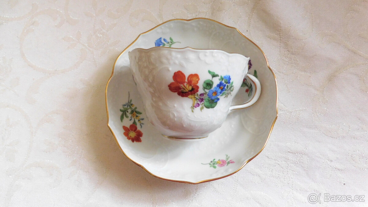 Míšeň, Meissen - porcelánový šálek - oboustraný