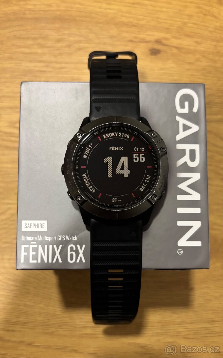 Garmin Fenix 6X PRO Sapphire, GrayDLC/Black Band (MAP/Music)