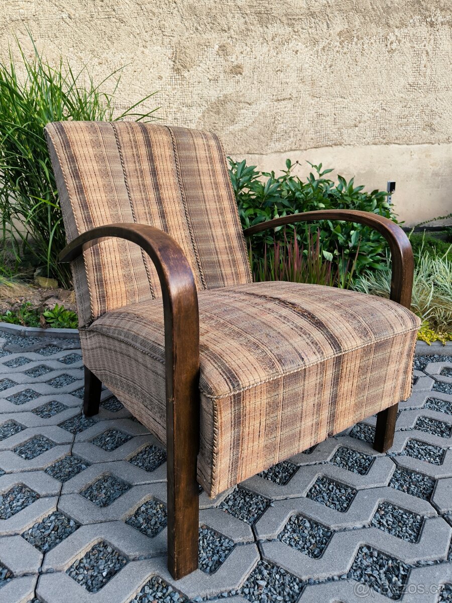 Starožitné Art Deco křeslo Thonet