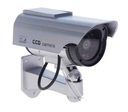 Atrapa/maketa kamery CCTV, LED solární stříbrná