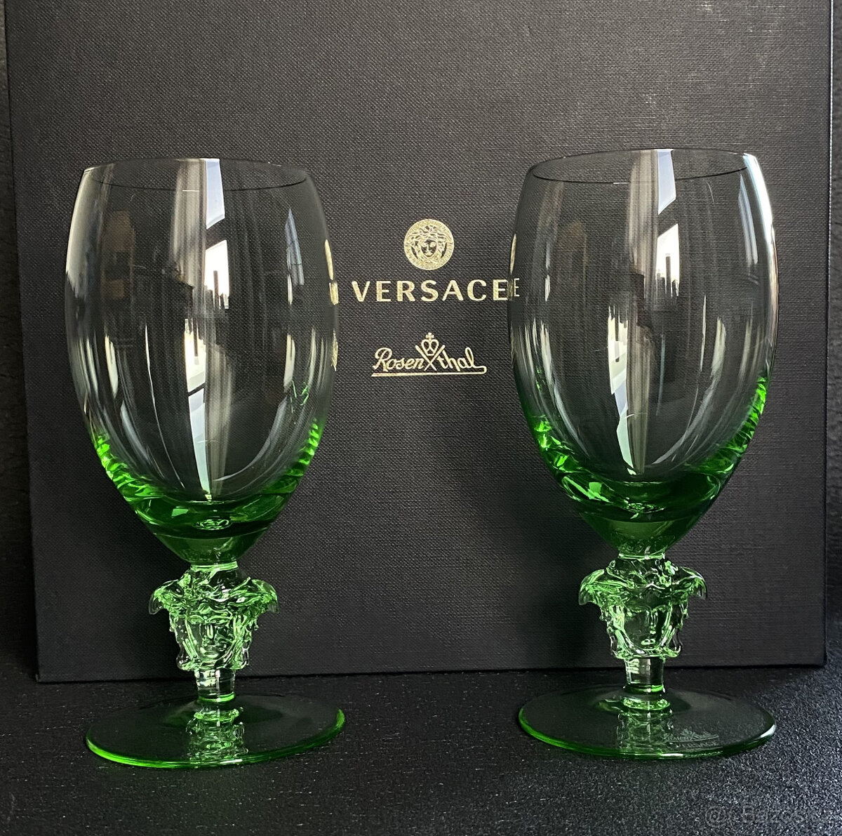 Versace Medusa 2x zelená sklenice na víno 300ml