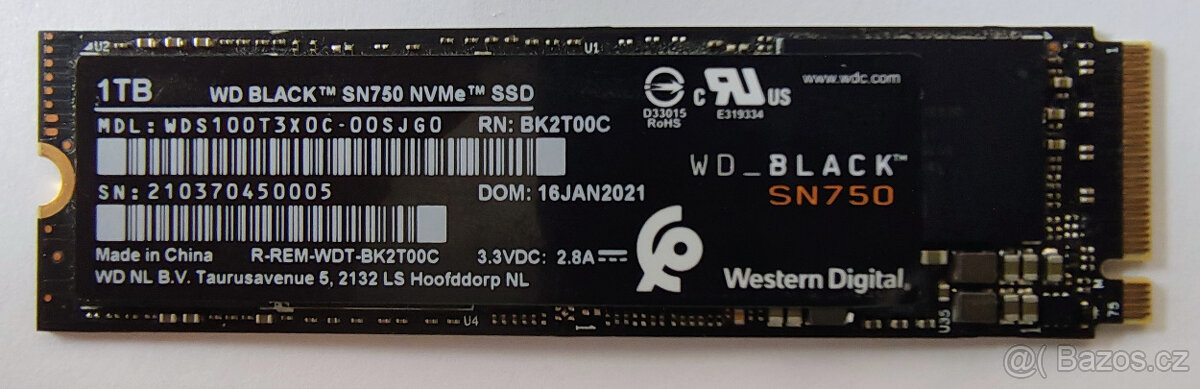 SSD NVMe disk WD SN750 1TB