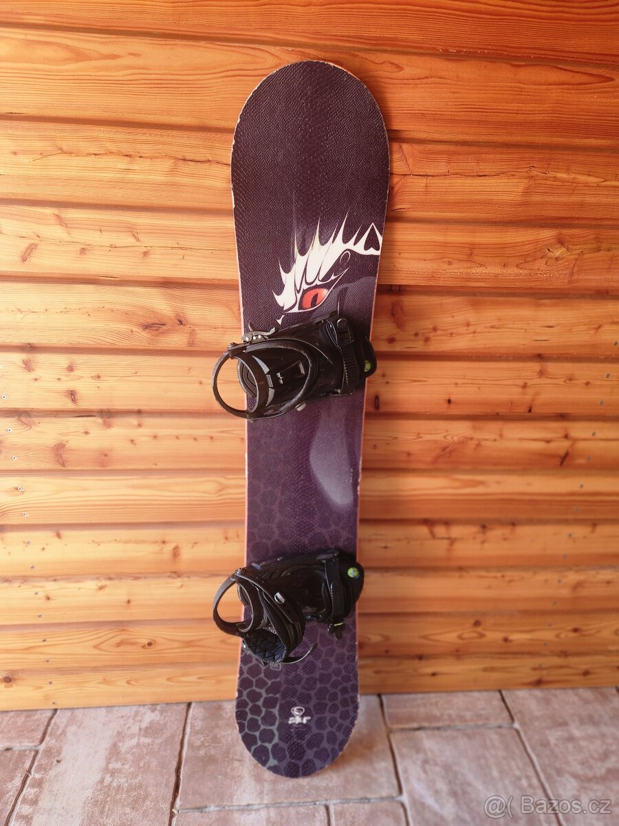 Snowboard 146 cm Stuf Mamba + vázaní +vak