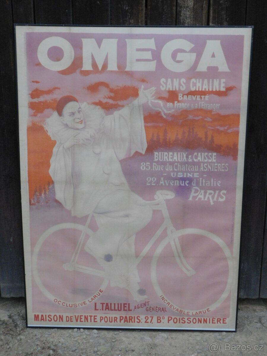 Originální cyklistický reklamní plakát "OMEGA" / Francie 190