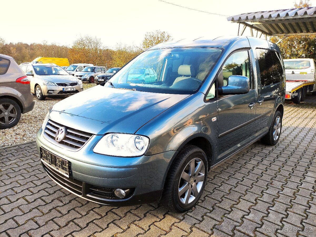 VW CADDY LIFE 1.9 TDi 77KW,ALU,ZÁVĚS,KLIMA,5-MÍST.