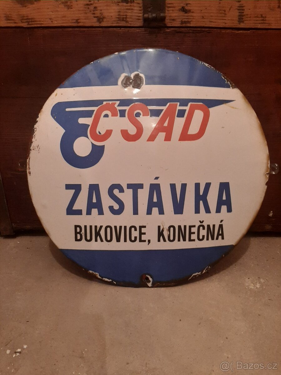 Retro smaltovaná Cedule ČSAD Originál