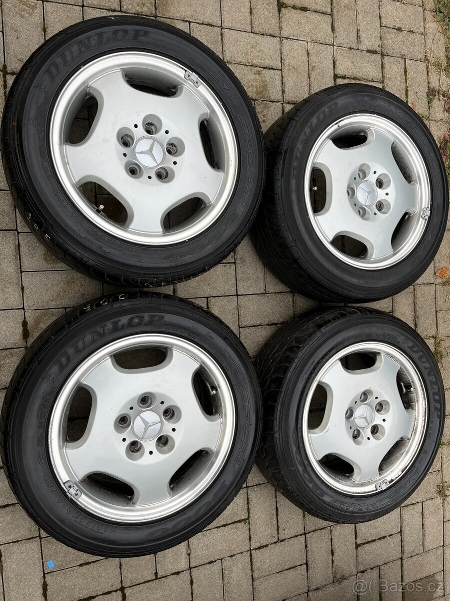 4x alu kola 5x112 R16 Mercedes, letní pneu