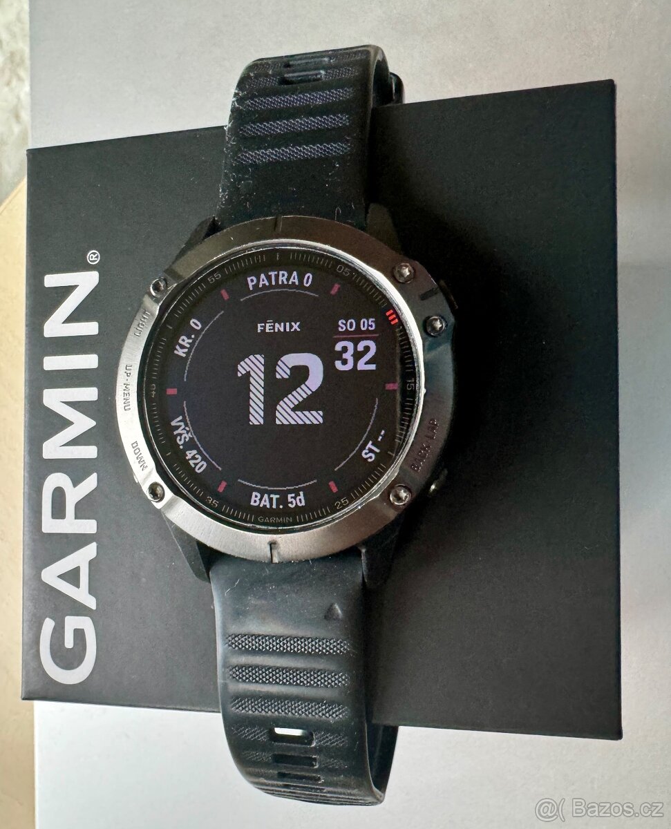 GARMIN FENIX 6 PRO SAPPHIRE / černé s černým páskem