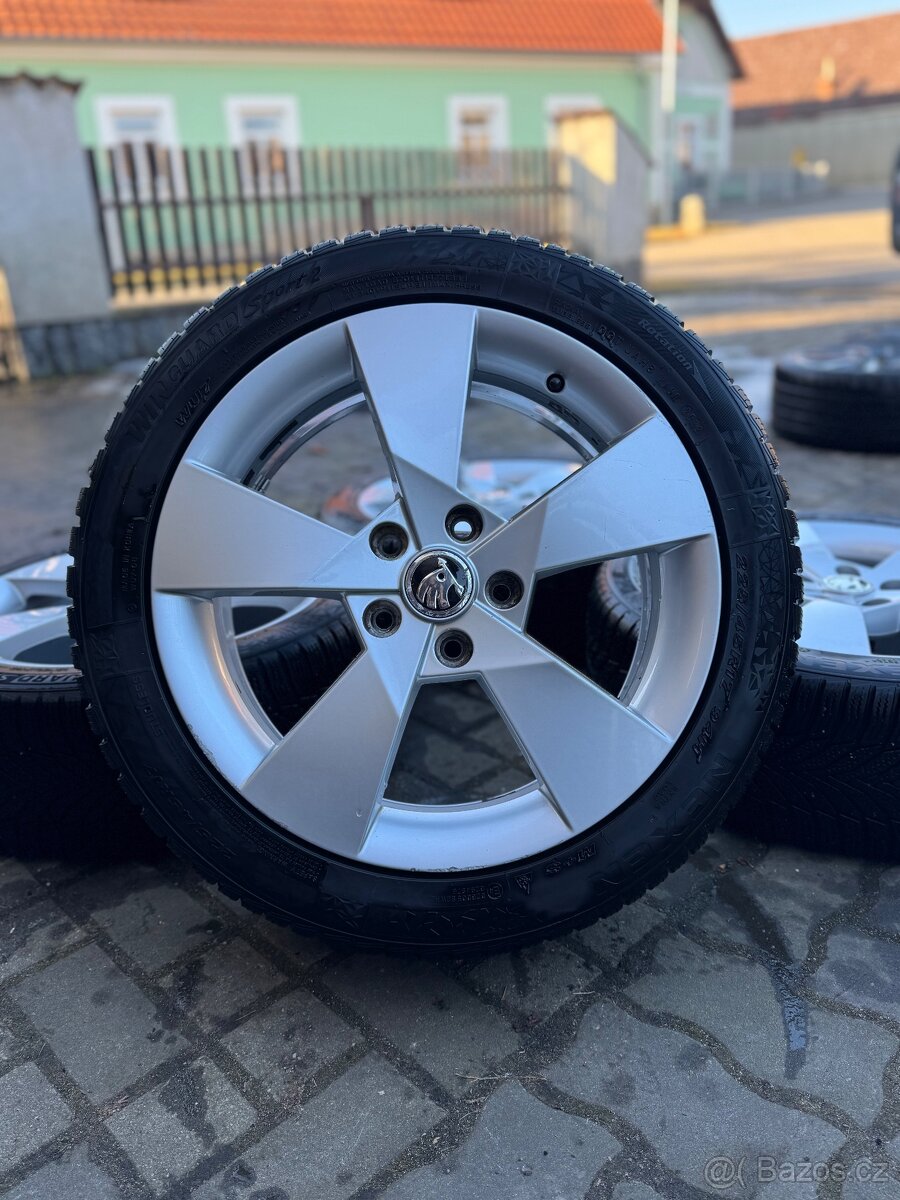 ORIGINÁL Alu Škoda DENOM R17, 5x112 - ZIMNÍ PNEU