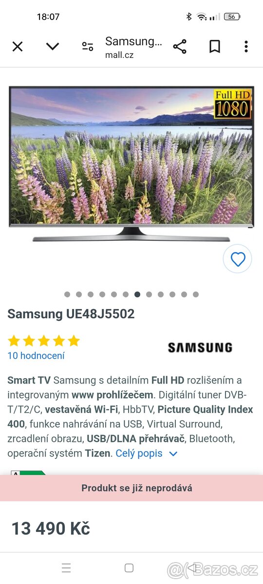 Samsung 122cm Smart TV WiFi