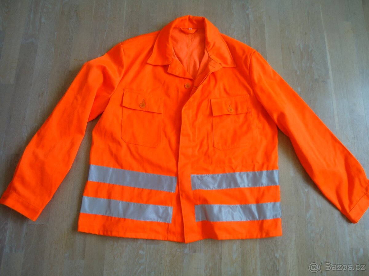Oranžová pracovní bunda vel. 56