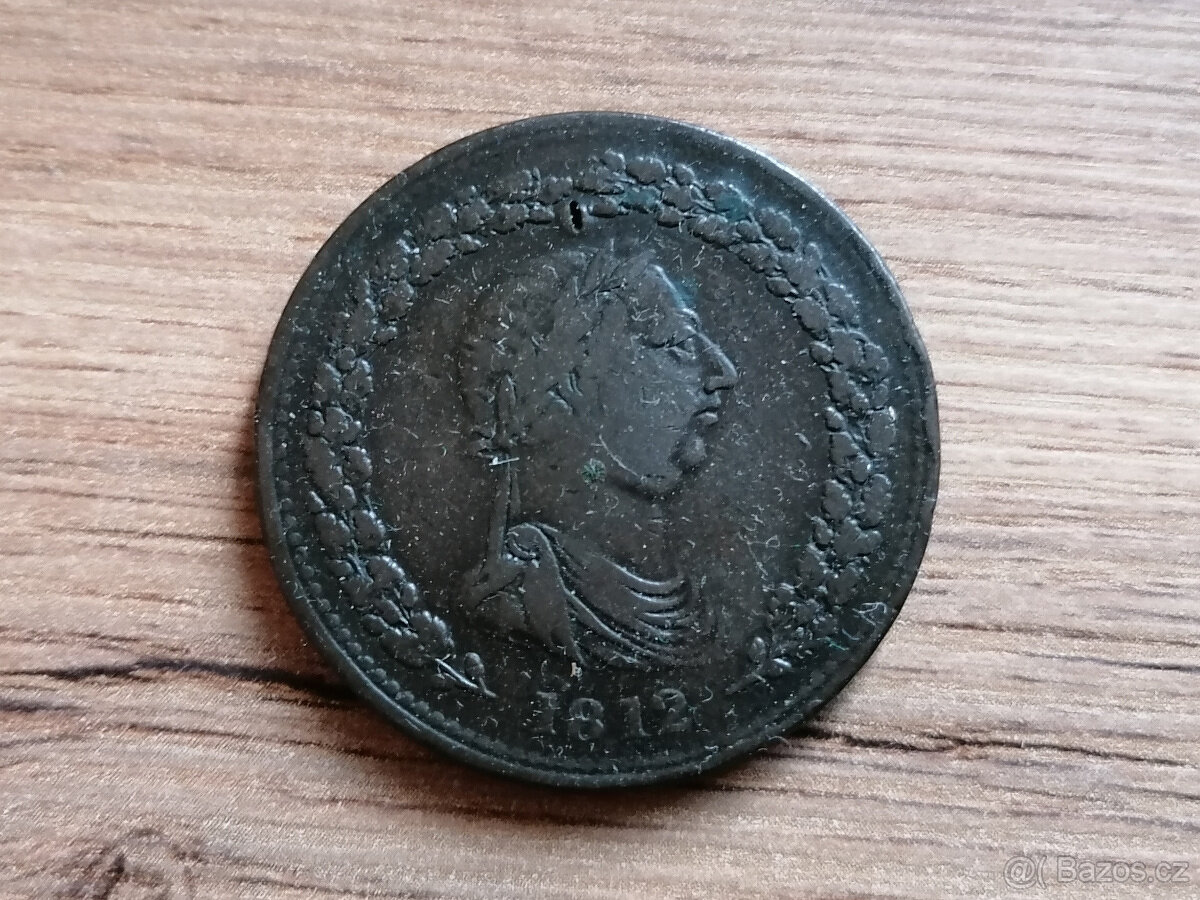 Kanada 1 Penny 1812 koloniální mince kolonie Lower Canada