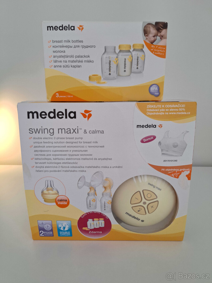 Dvoufázová odsávačka Medela Swing Maxi + Calma + lahvičky