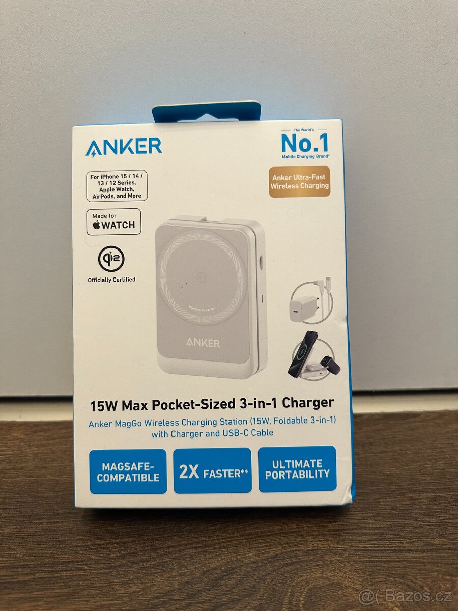 Prodám novou nabíjecí stanici ANKER MagGo 3-in-1