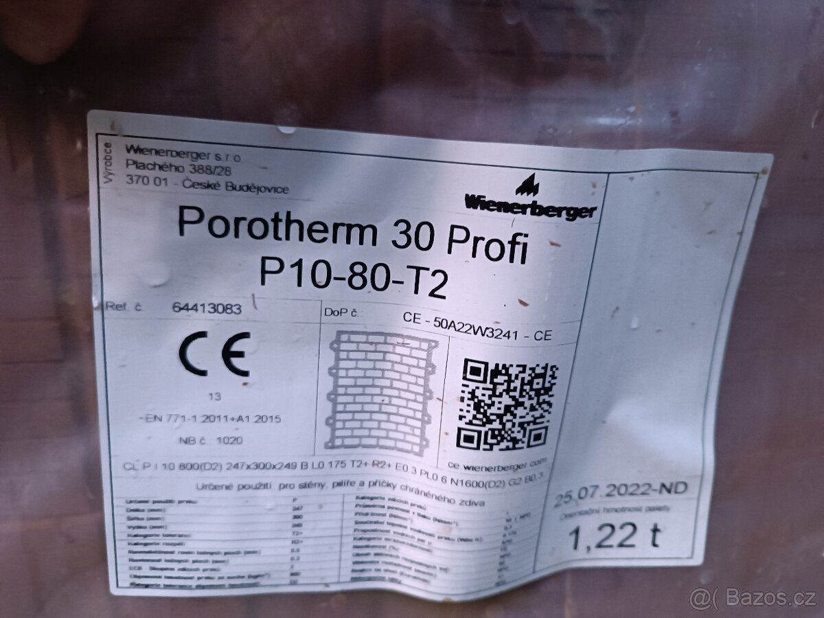 Cihla broušená Porotherm 30 Profi P10 300×247×249 mm
