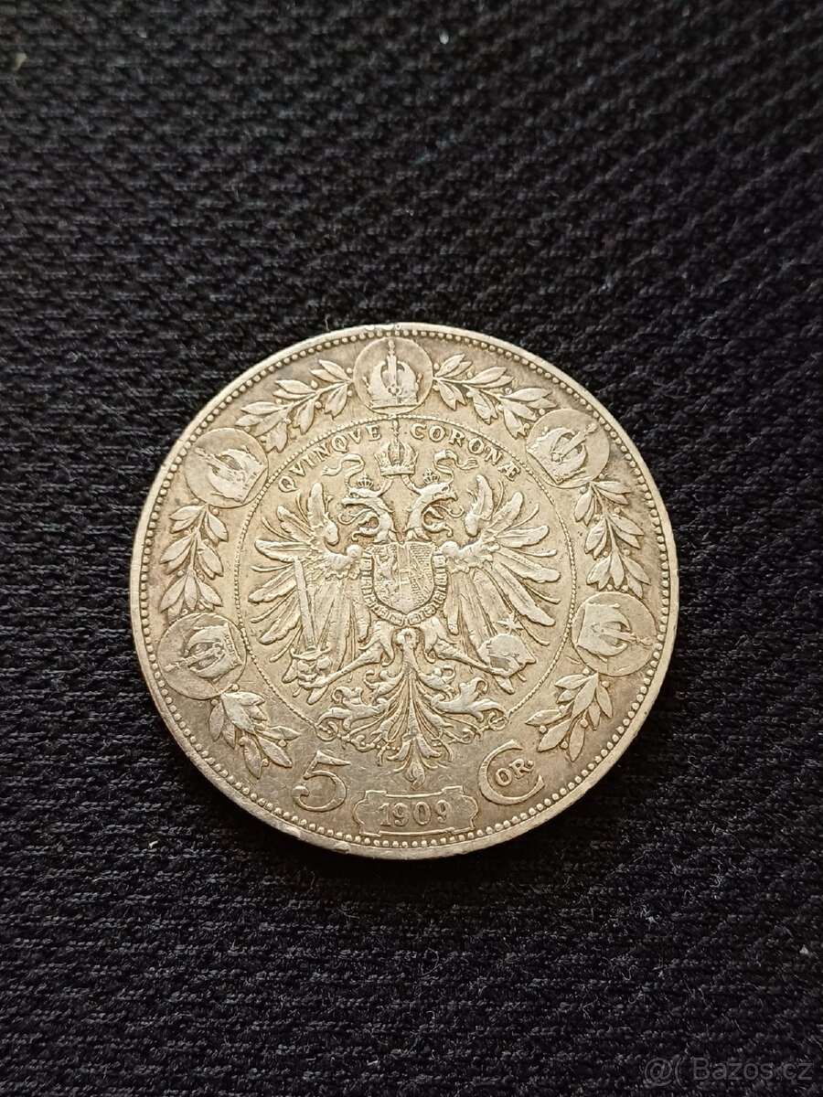 5 koruna 1909 bz Marschall č.2