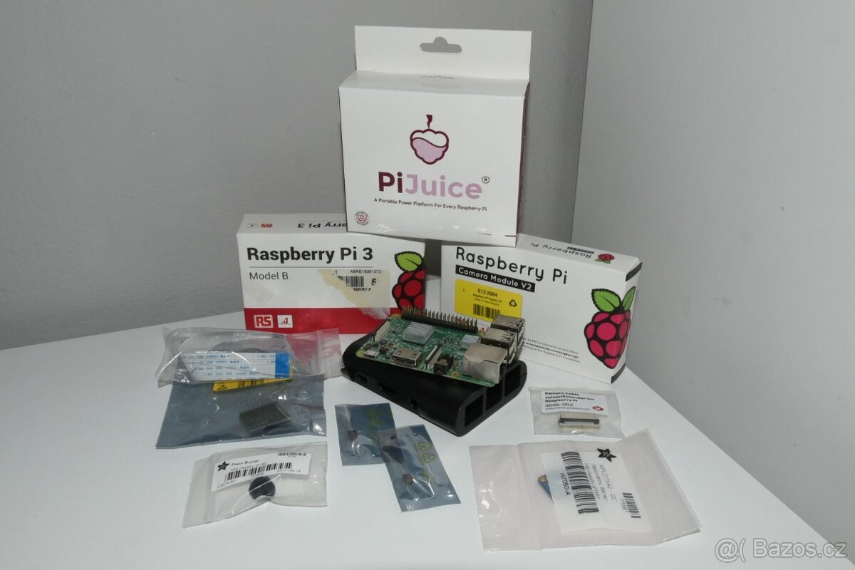 Raspberry Pi 3 B + PiJuice baterie + další (kamera, senzory)