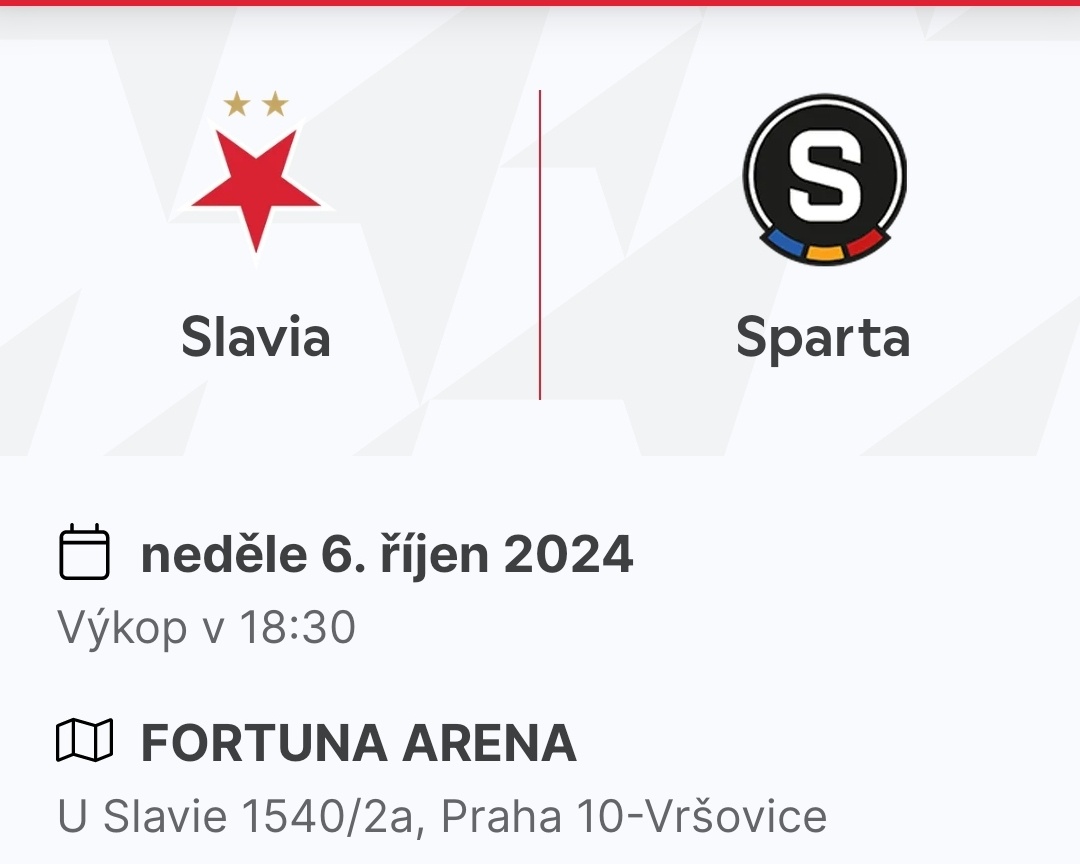 Slavia vs Sparta - vstupenky