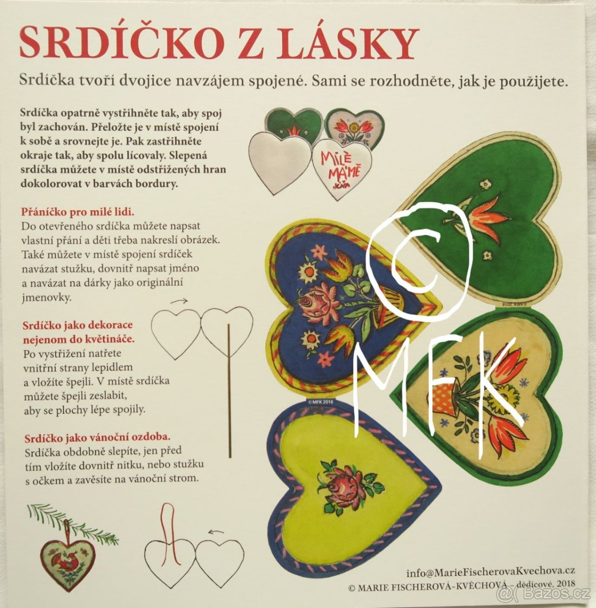 Srdíčko z lásky - vystřihovánka (Marie Fischerová-Kvěchová)