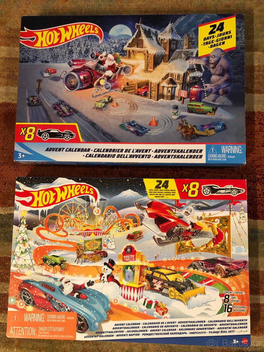 Hot Wheels - Adventní kalendář 2ks autíčka a příslušenství