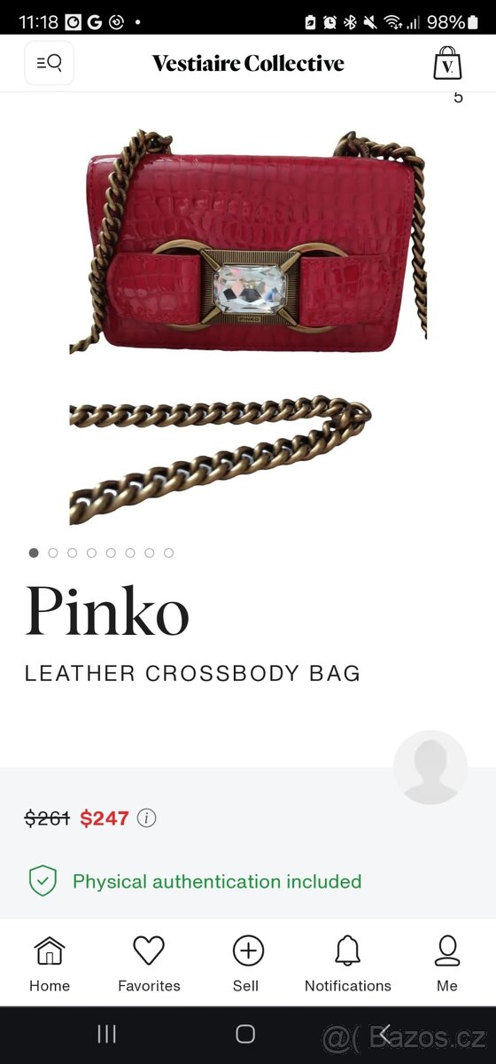 Crossbody kabelka kožená Pinko