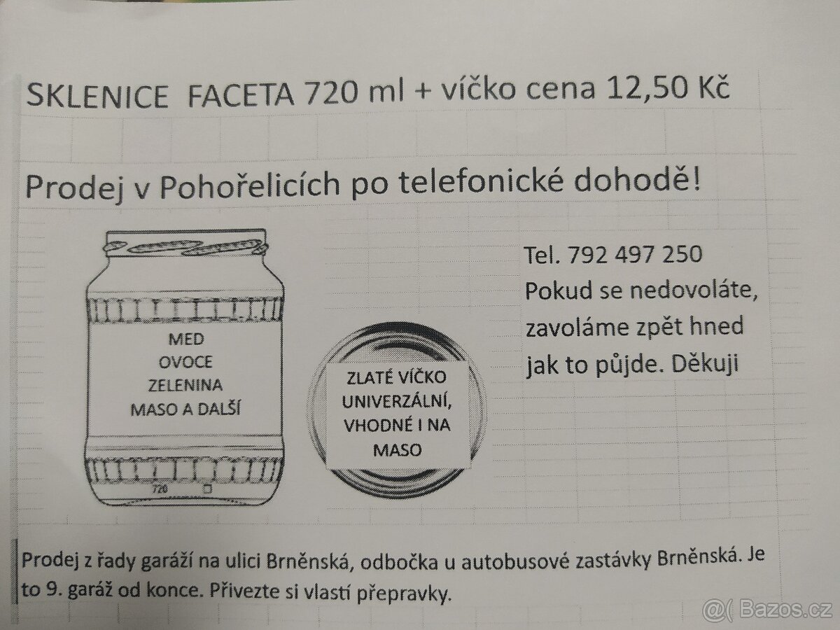 Zavařovací sklenice 9 Kč