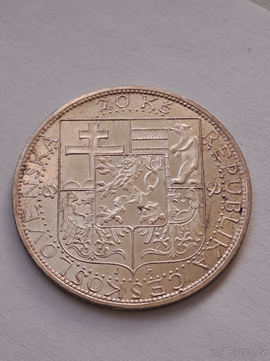 20 koruna 1937 TGM č.2