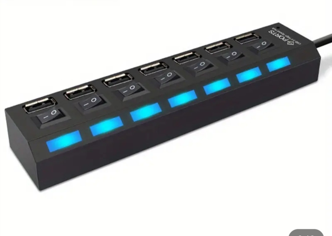 7 Portů Led USB 2,0 adaptér Hub