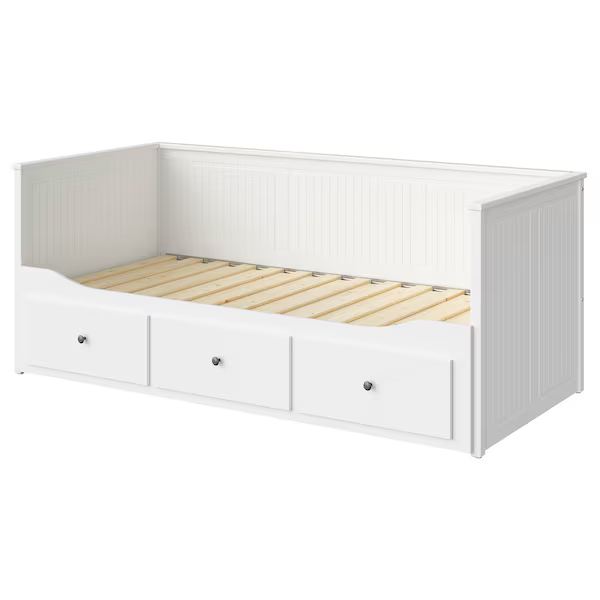 Bílá rozkládací postel IKEA HEMNES