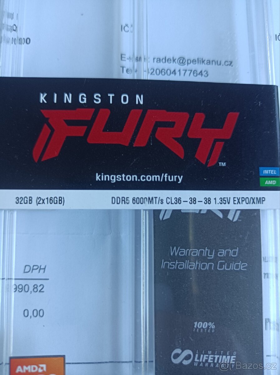 Kingston FURY 32GB KIT DDR5 6000MHz CL36 Beast Black