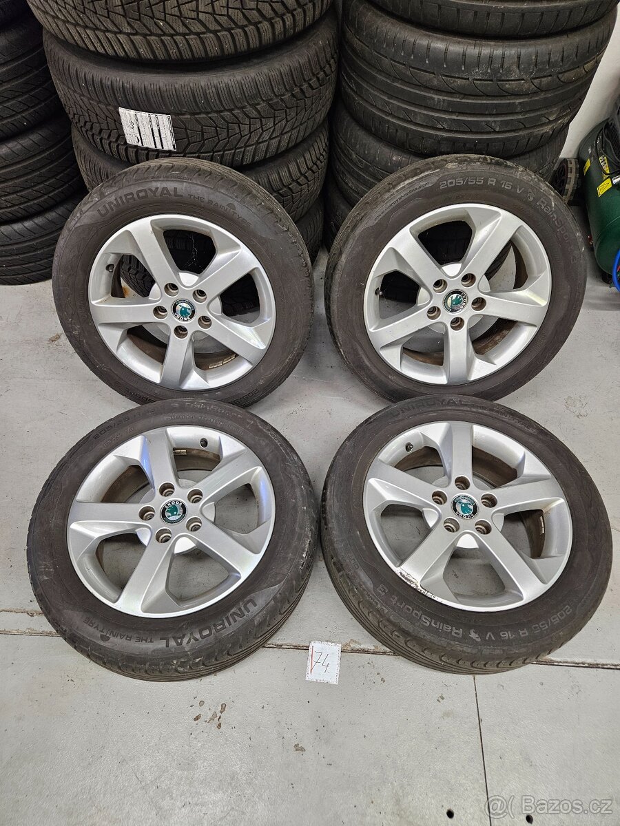 Letní sada pneu s ALU VW ŠKODA 5x112 205/55 R16