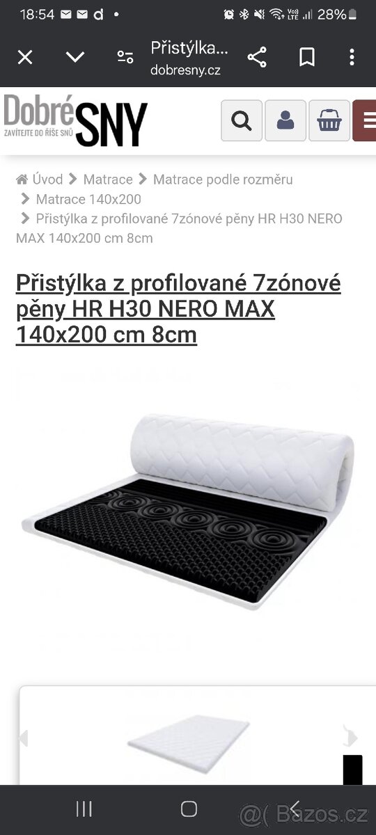 Vrchní / přistýlková matrace