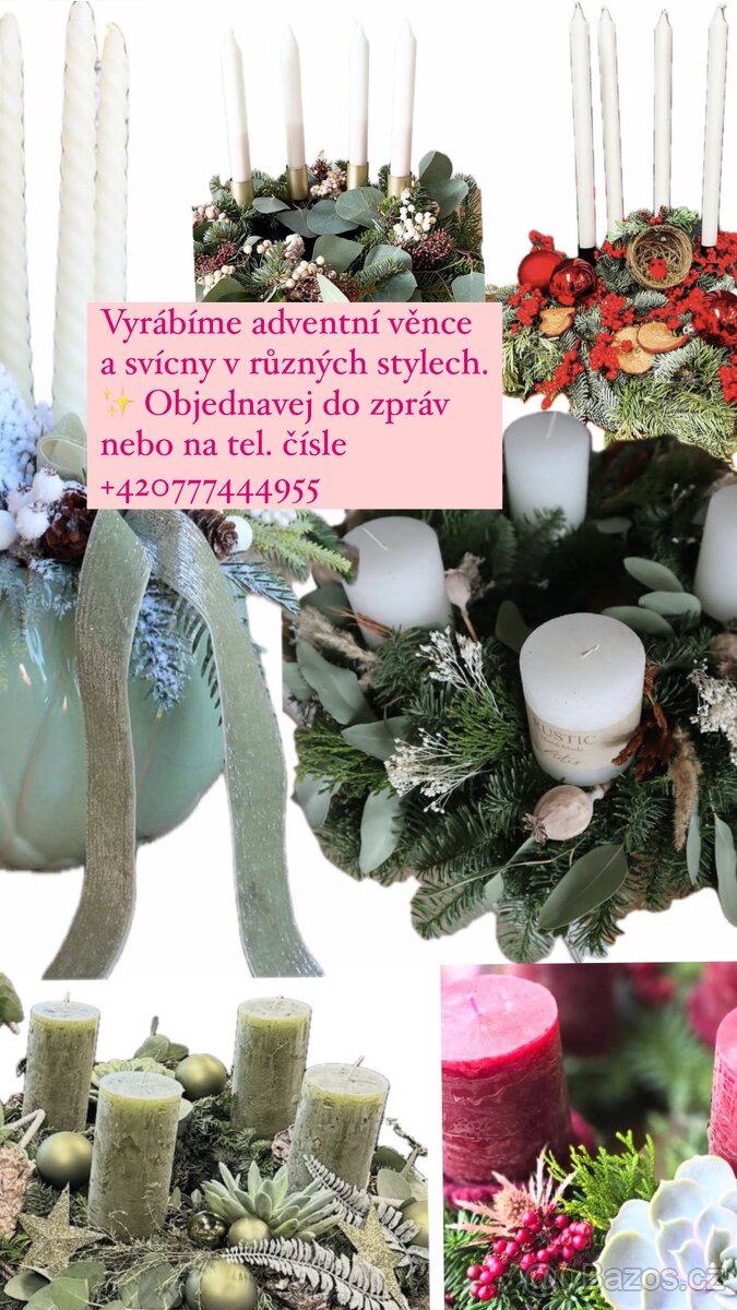 Výroba adventních věnců a svícnů Brno a okolí