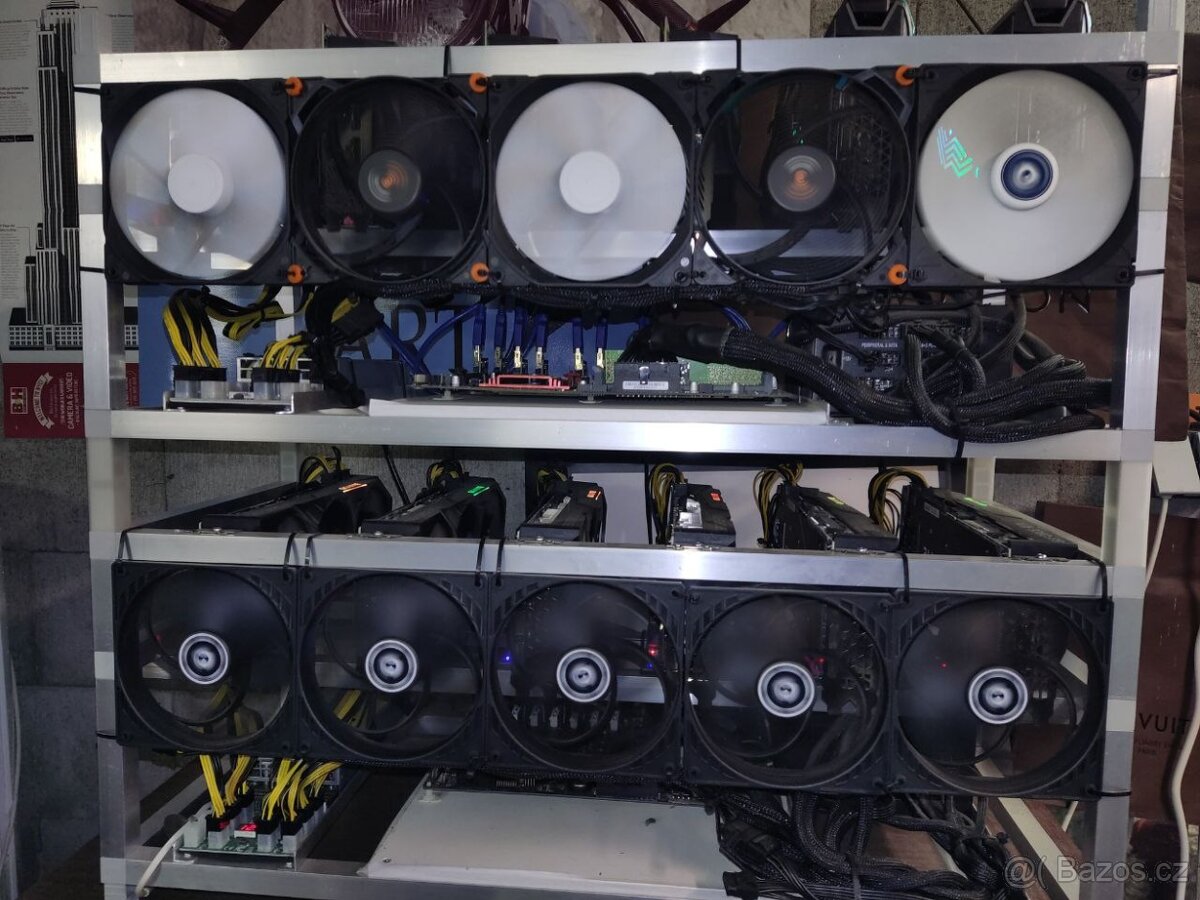 GPU rig miner - 6x RTX3070 (370 MH/s, 700 W)