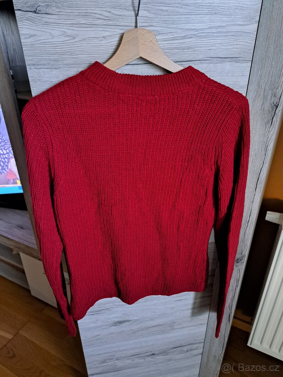 Dámský červený svetr, vel. S