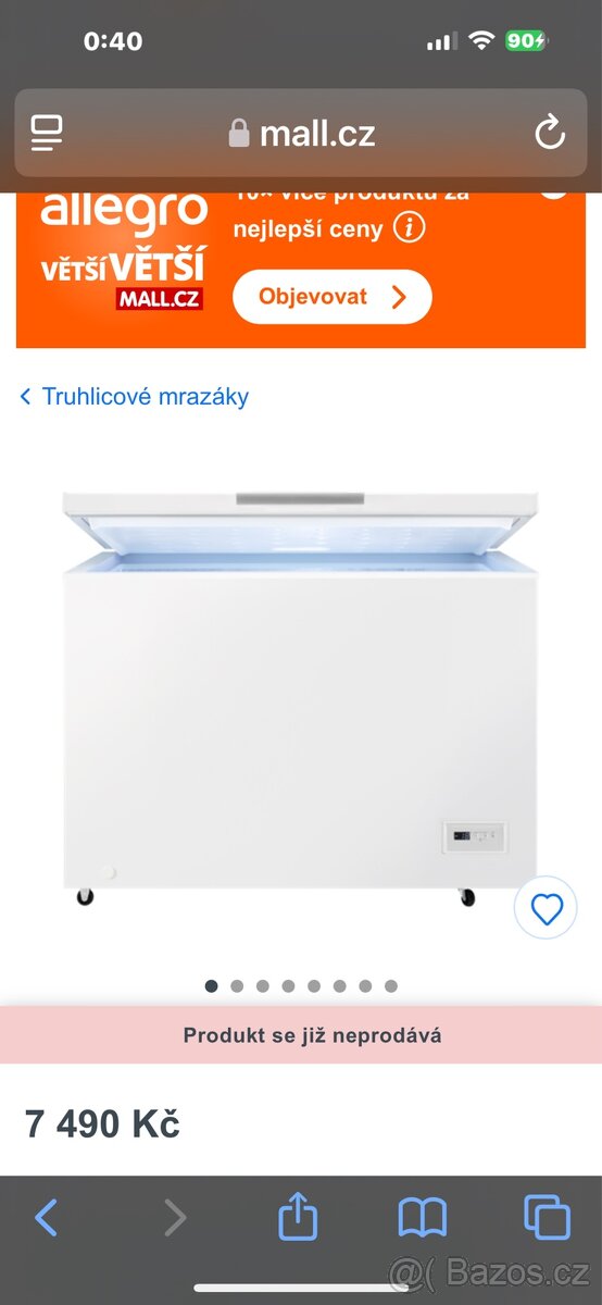 Prodám pultový mrazák 308litrů