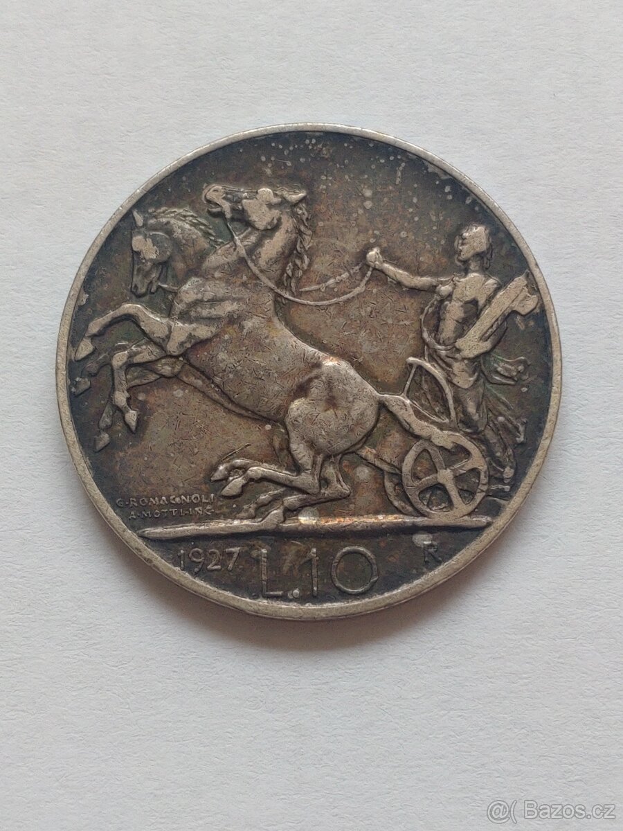 Ag mince 10 Lir 1927 Italie