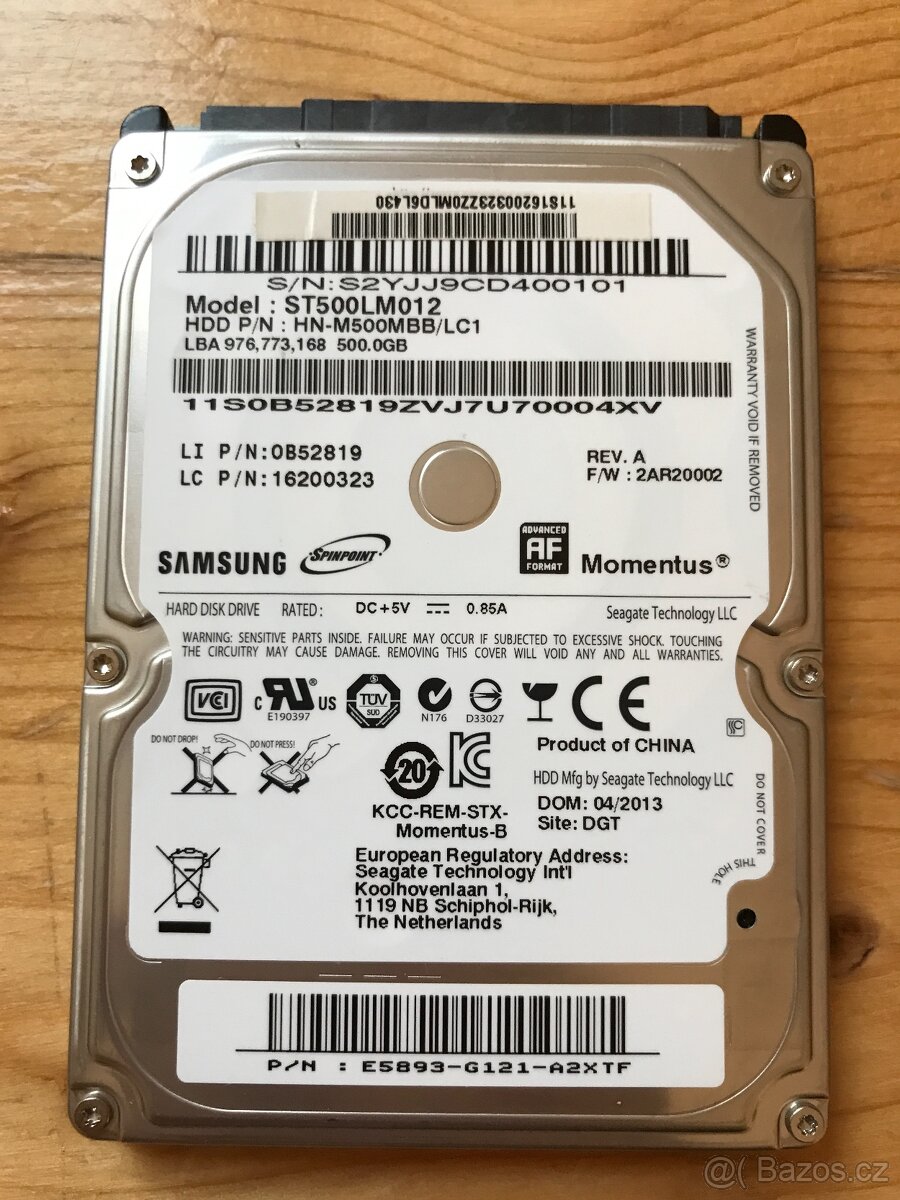 Pevny disk HDD 2,5’’, 500GB, Samsung