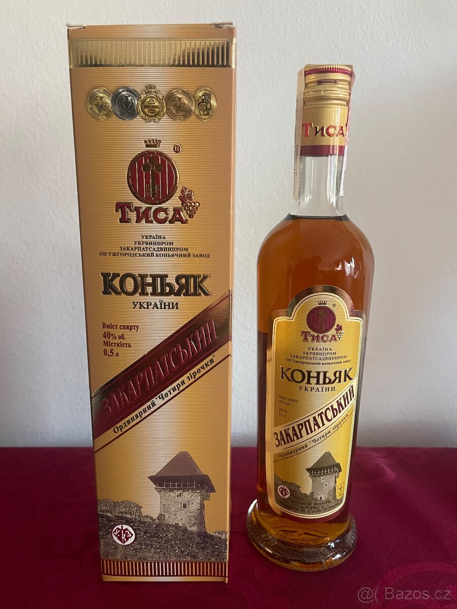 Ukrajinský koňak “Zakarpatský” 0,5l 40% (+ dárková krabice)