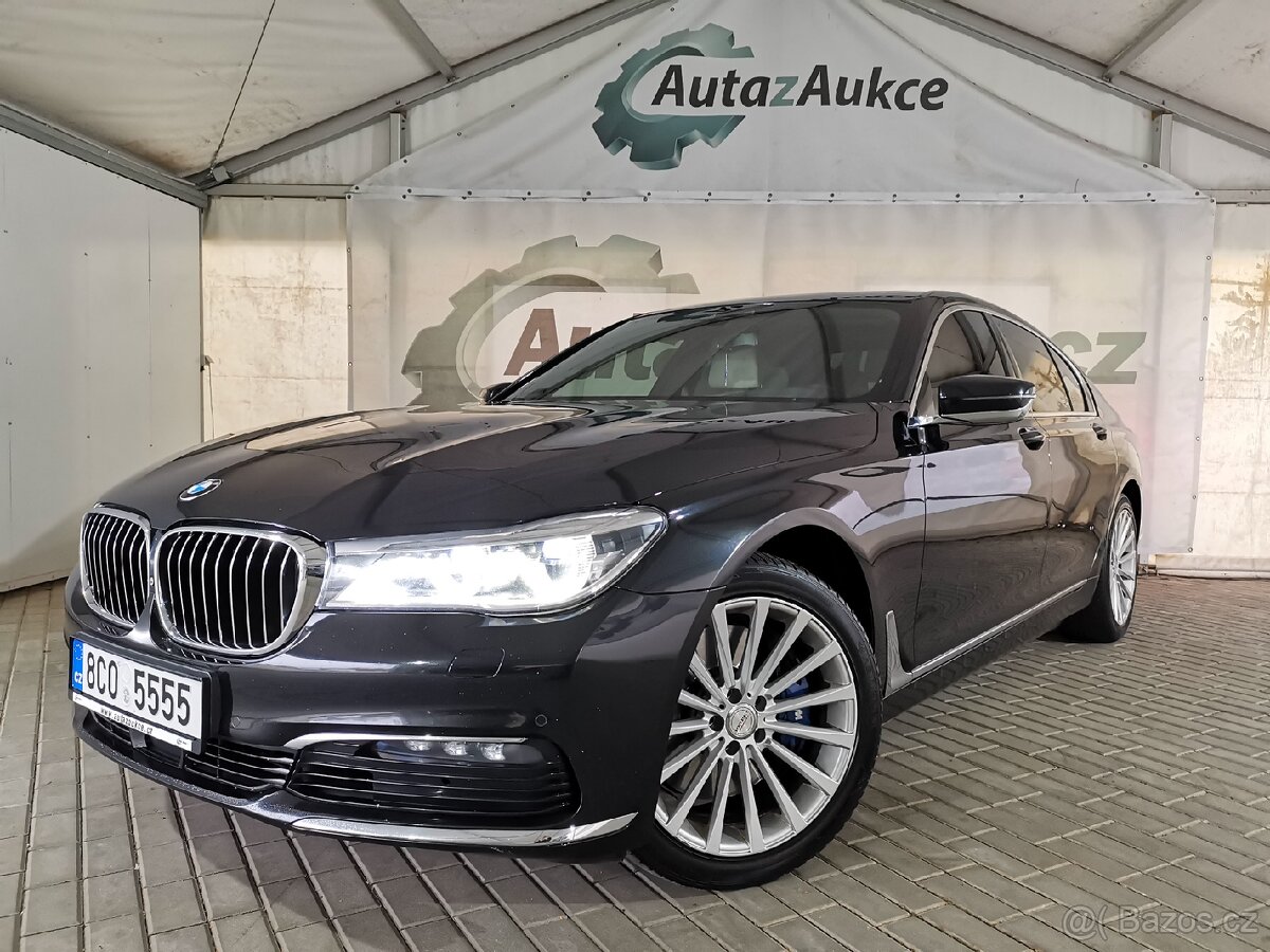 BMW 740xd, bílá odvětráváná KŮŽE, LED, 360 kam, DPH