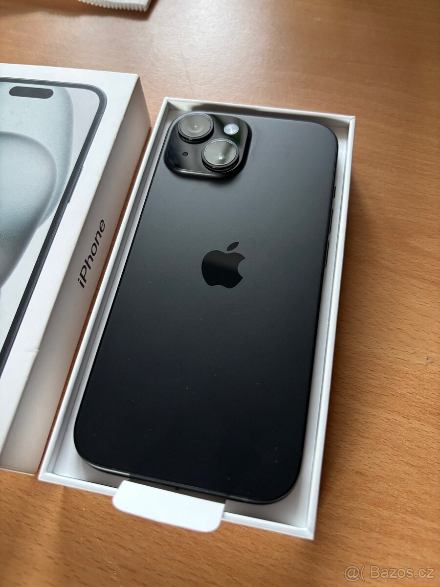 iPhone 15 - 128Gb, černý, 100% kondice