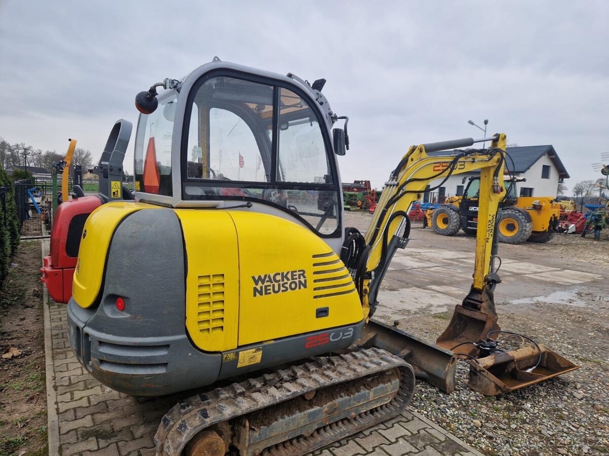 Minibagr wacker neuson 2503  vaha 2,8T + 2x lžíce