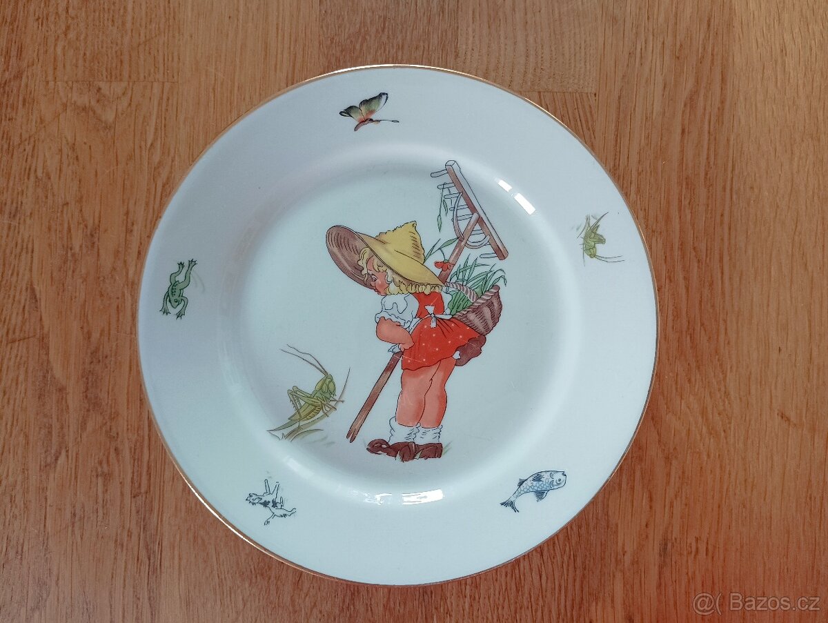 DĚTSKÝ PORCELÁNOVÝ TALÍŘ A-B FRANCE