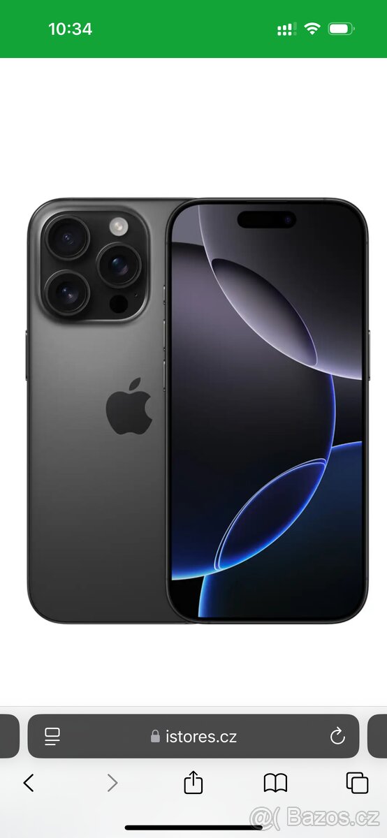 iPhone 16 PRO 128 GB - černý titan