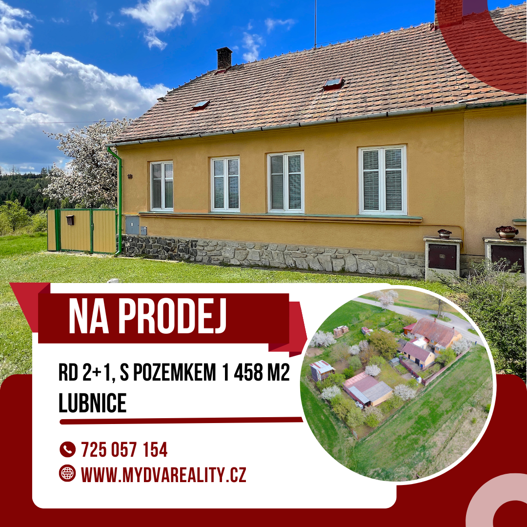 Prodej rodinného domu s pozemkem 1 458 m2 - Lubnice