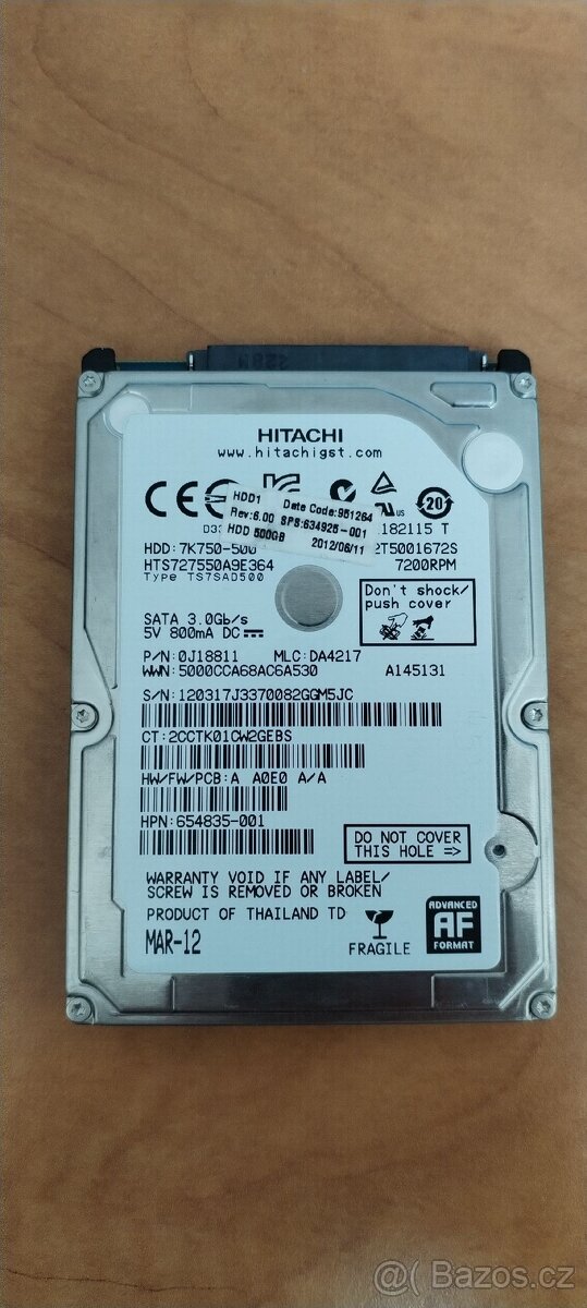 HDD Hitachi 2,5" 500GB