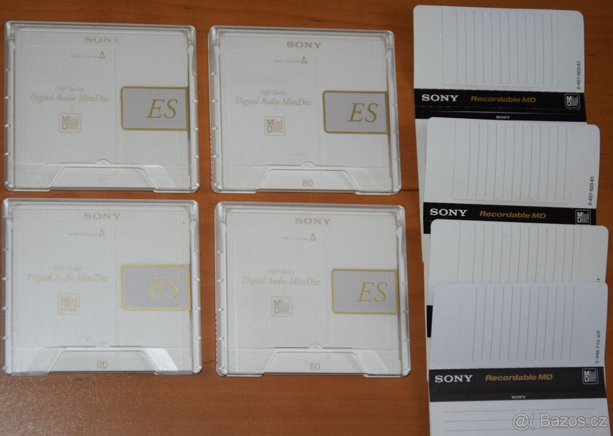 MD minidisc SONY ES 80min., super stav, s popisy a obaly - [